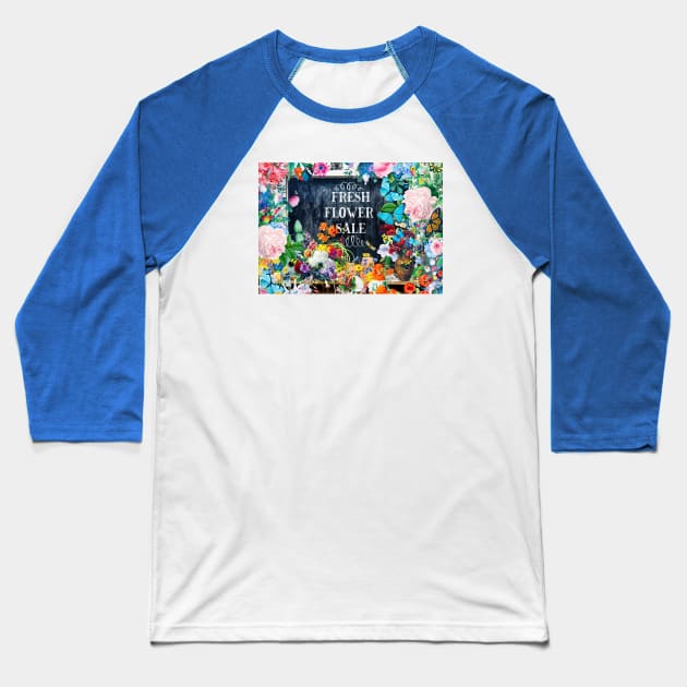 Flower Sale Baseball T-Shirt by Phatpuppy Art